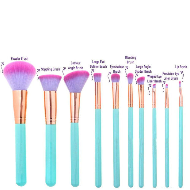MAKEUP BRUSHES Mermaid Shell Oceana 11 pcs
