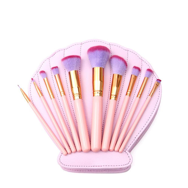 MAKEUP BRUSHES Mermaid Shell Kaia 11 pcs
