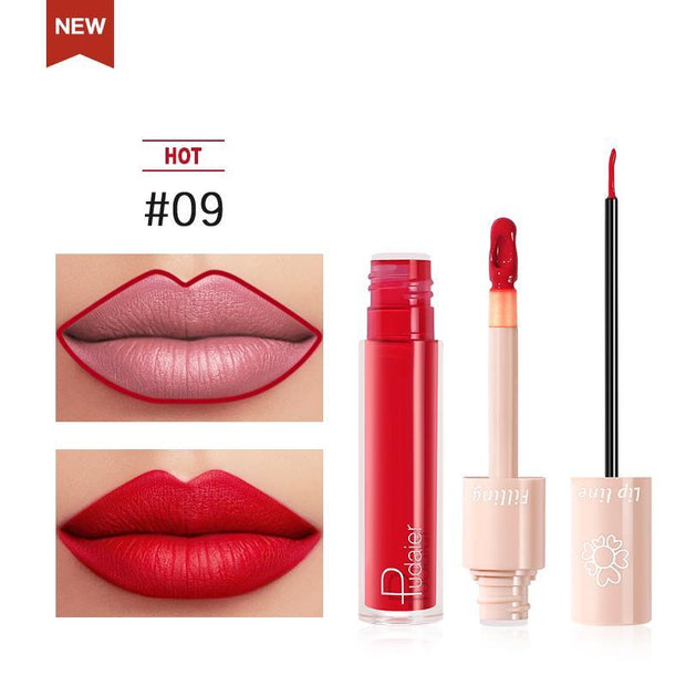 2020 New Pudaier Duo Lip Liner & Matte Liquid Lipstick - Color #09