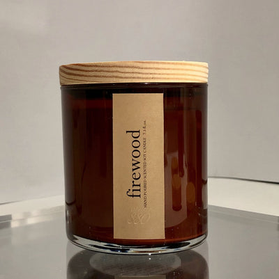 firewood scented luxury soy candle